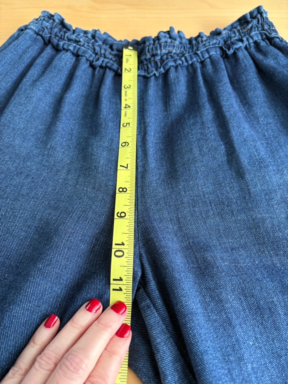Anthropologie Wide Leg Jeans Size XS Slit at Ankles Ruffle Waist Comfy Cute - Picture 12 of 12